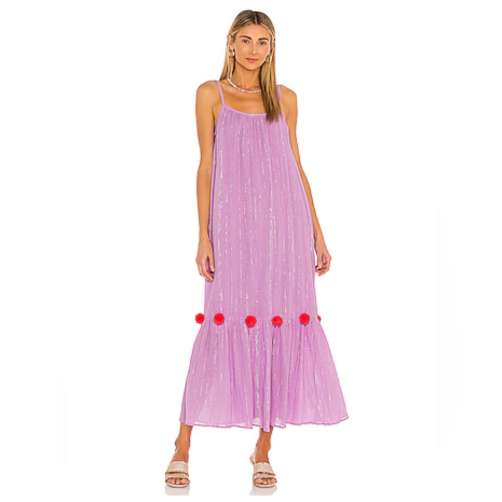 SUNDRESS Clea Summer Dress in Pacific Lavender & Fuchsia | Size M/L
